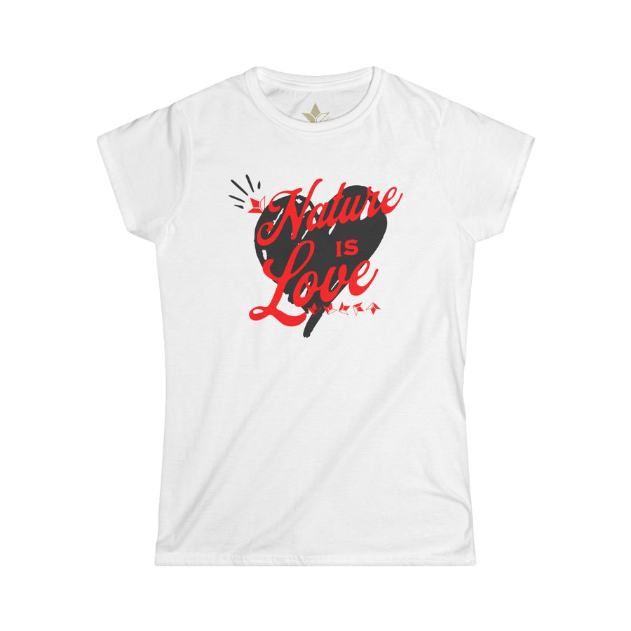 Nature is Love (Black Heart) Short Sleeve T-Shirt (Womens) image 1