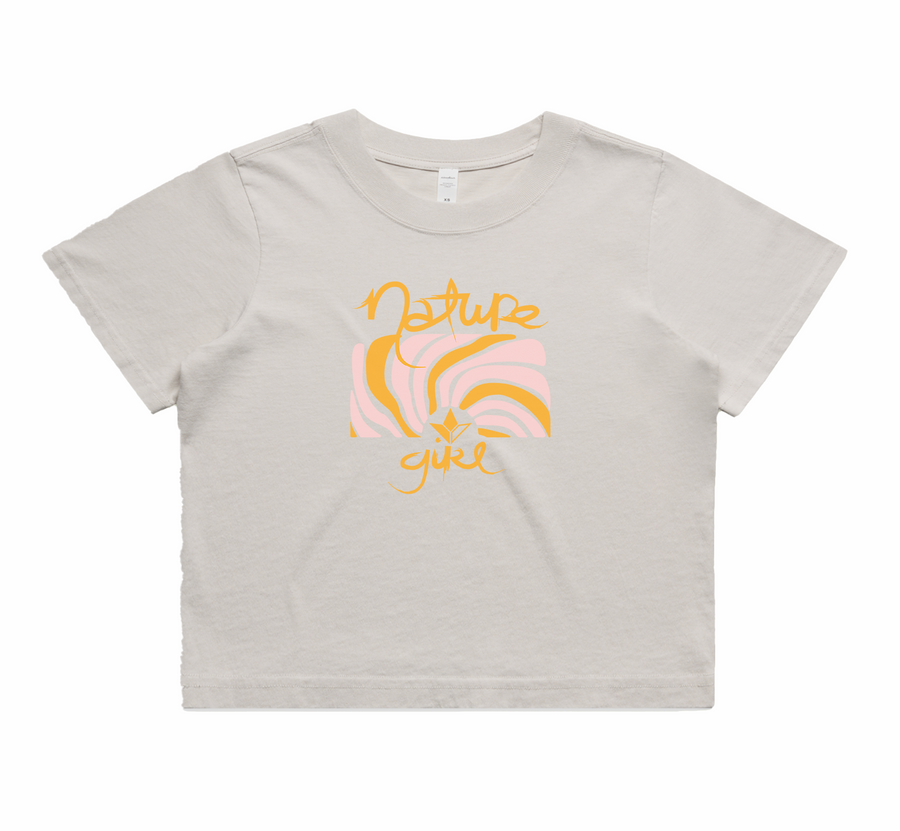 Sun Waves Short Sleeve Faded Crop T-Shirt (Womens) image 1
