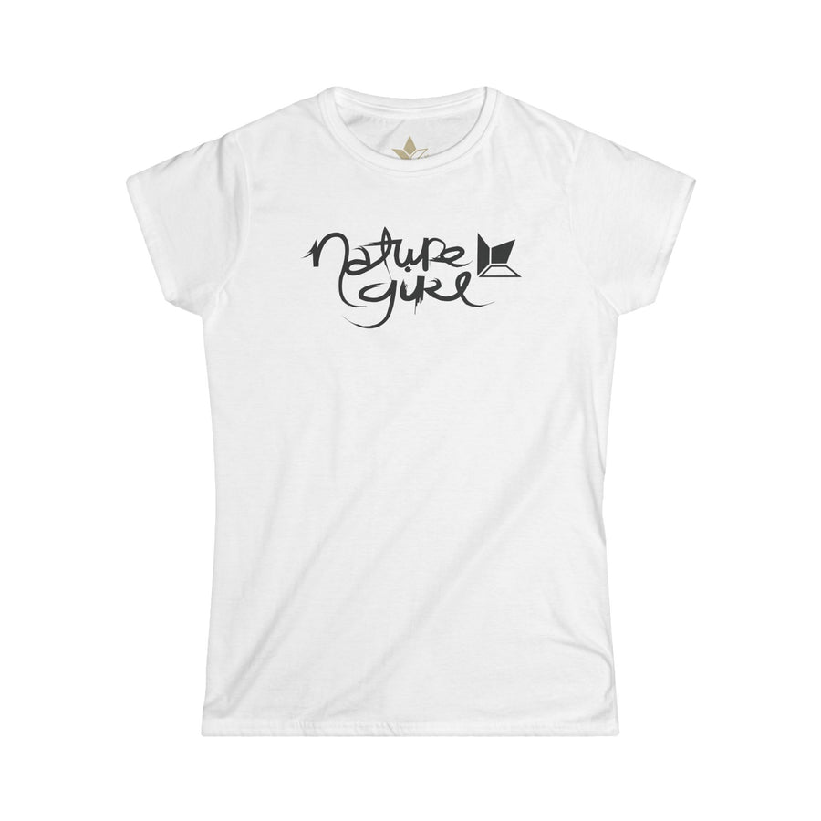 Nature Girl Tilted Right (Black) Short Sleeve T-Shirt (Womens) image 1