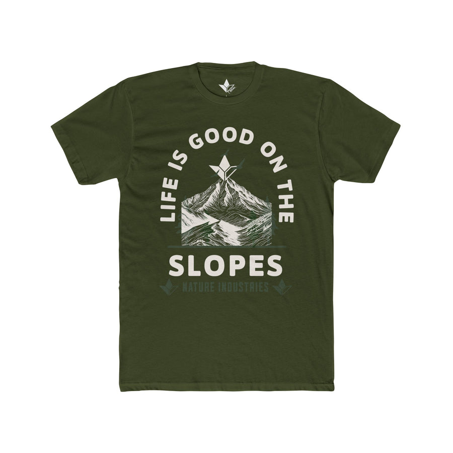Life is Good on the Slopes (Night) Short Sleeve T-Shirt (Mens) image 2