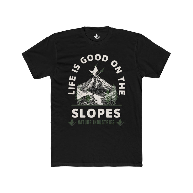 Life is Good on the Slopes (Night) Short Sleeve T-Shirt (Mens)