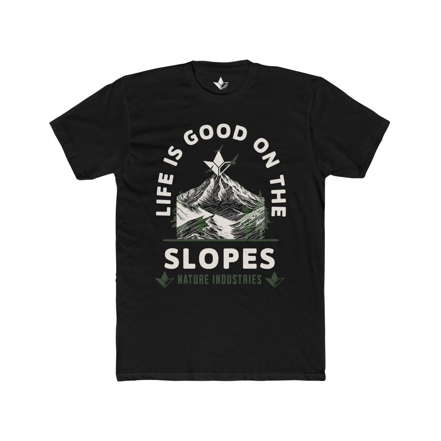 Life is Good on the Slopes (Night) Short Sleeve T-Shirt (Mens) image 0