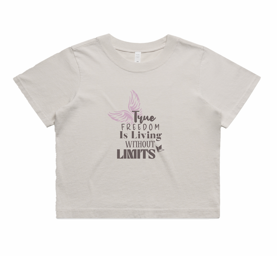 Without Limits Short Sleeve Faded Crop T-Shirt (Womens) image 0