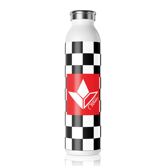 Checkered Racing Flag Slim Water Bottle