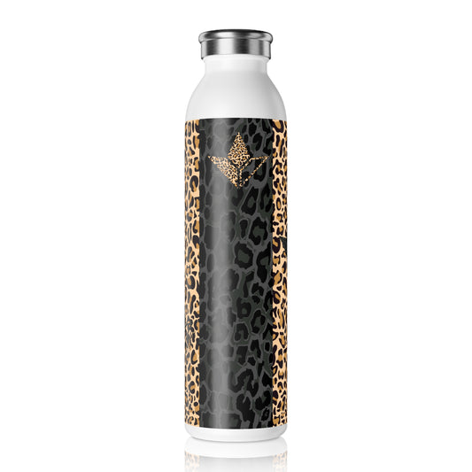 Leopard Print Slim Water Bottle