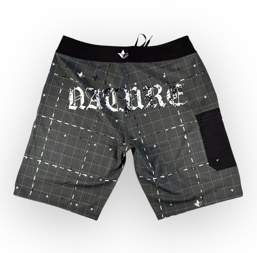 Grid Lines VeraFlex Side Seem Boardshorts with Cargo Pocket image 1