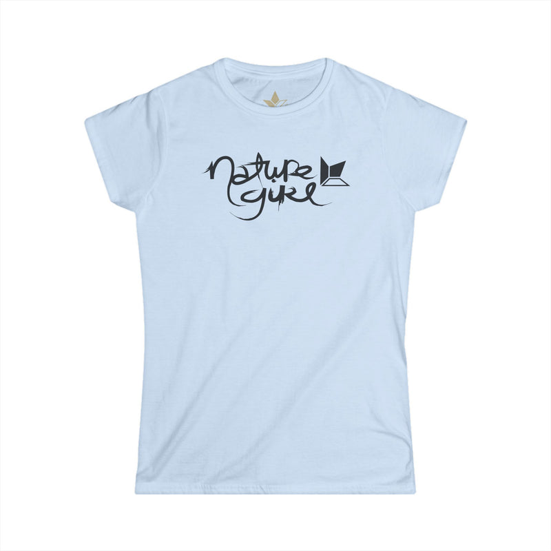 Nature Girl Tilted Right (Black) Short Sleeve T-Shirt (Womens)