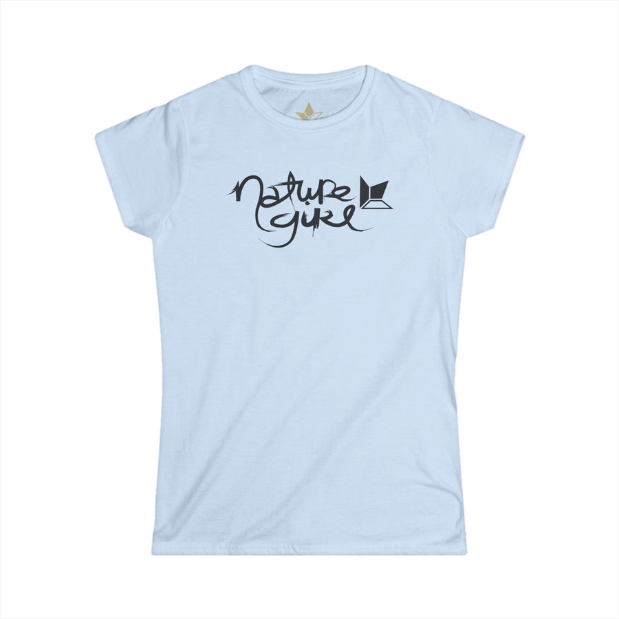 Nature Girl Tilted Right (Black) Short Sleeve T-Shirt (Womens) image 0