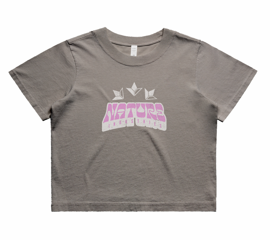 Nature Aloe Crown Short Sleeve Faded Crop T-Shirt (Womens) image 1