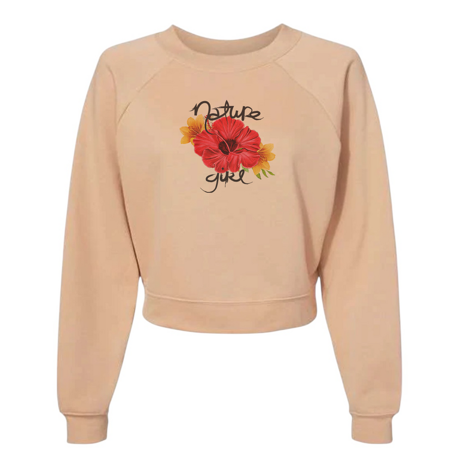 Hibiscus Cropped Fleece Pullover Sweatshirt  (Women) image 1