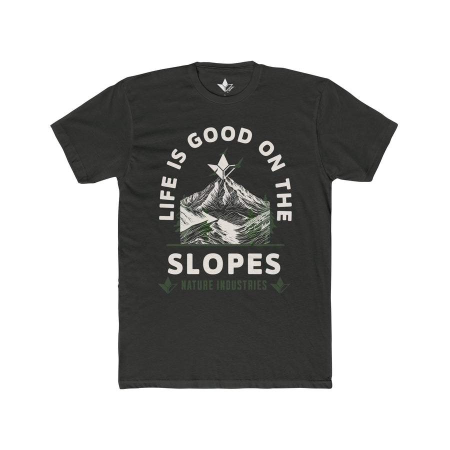 Life is Good on the Slopes (Night) Short Sleeve T-Shirt (Mens) image 1