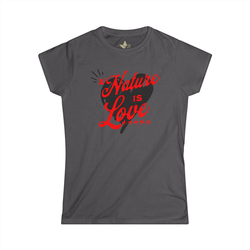 Nature is Love (Black Heart) Short Sleeve T-Shirt (Womens)