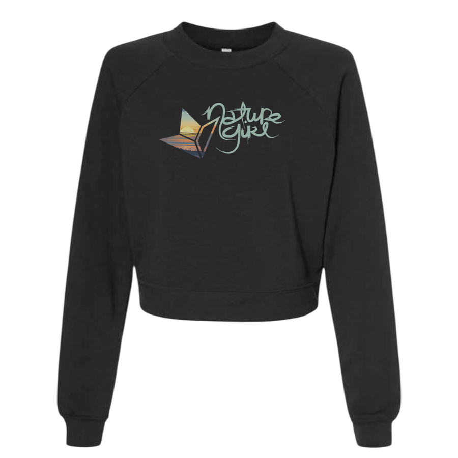 Sunset Nature Girl Cropped Fleece Pullover Sweatshirt  (Women) image 0