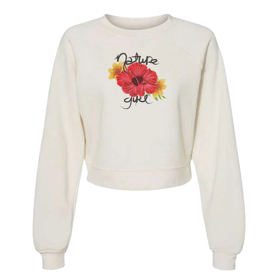 Hibiscus Cropped Fleece Pullover Sweatshirt  (Women) image 0