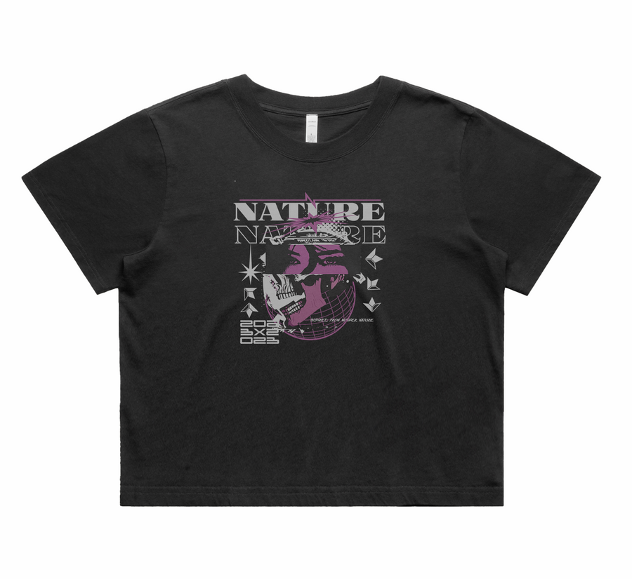 Matrix Short Sleeve Faded Crop T-Shirt (Womens) image 0