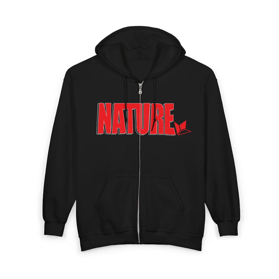 Bold NATURE (Red) Zip Front Hoodie (Mens) image 0