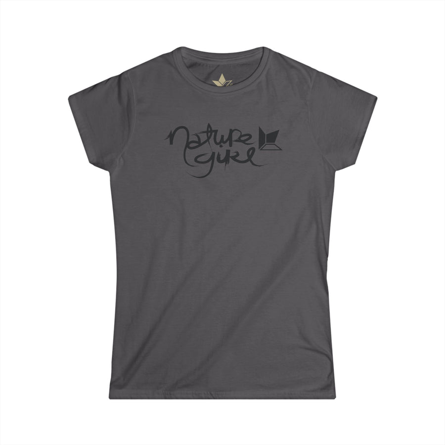 Nature Girl Tilted Right (Black) Short Sleeve T-Shirt (Womens) image 2