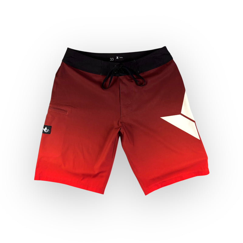 Red Ombre Aloe Wave VeraFlex Performance Boardshorts