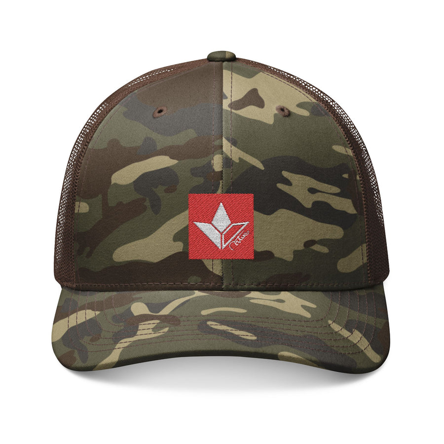 Aloe Squared (Red) Camo Embroidered Snapback Trucker Hat image 2