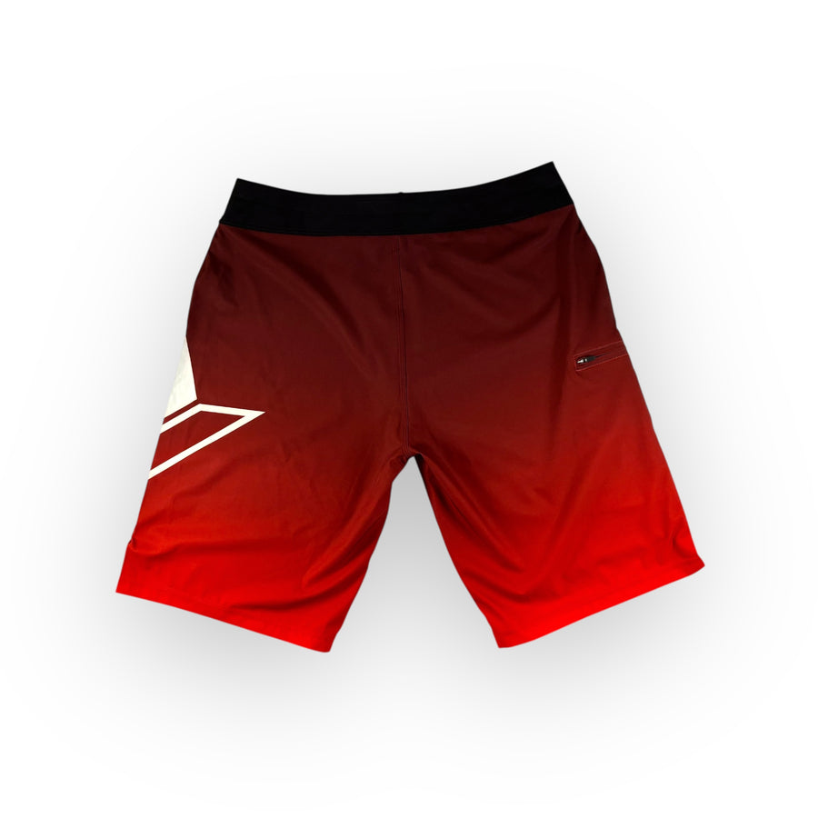 Red Ombre Aloe Wave VeraFlex Performance Boardshorts image 1