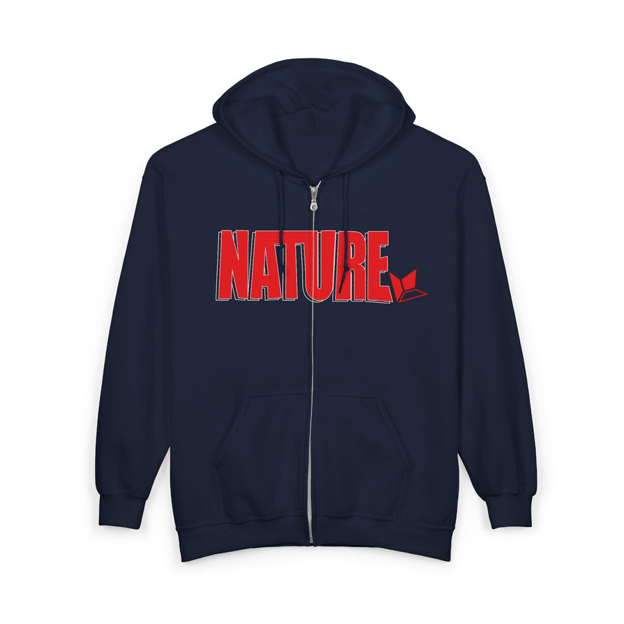 Bold NATURE (Red) Zip Front Hoodie (Mens) image 2