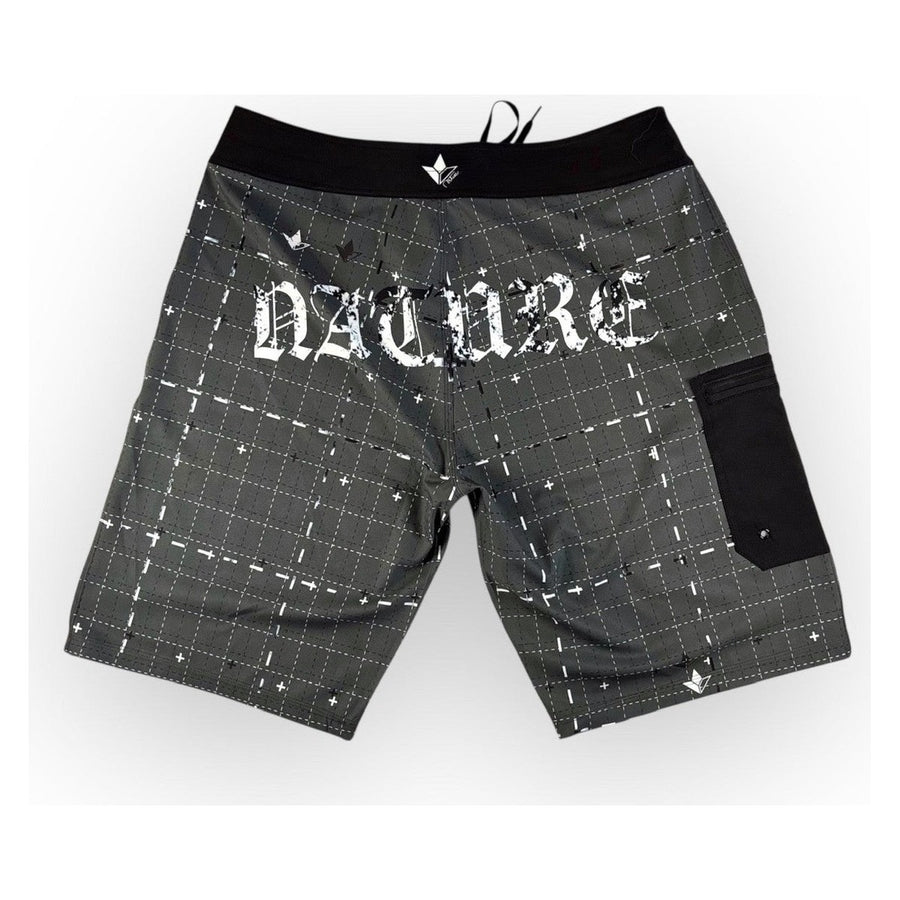Grid Lines VeraFlex Side Seam Boardshorts with Cargo Pocket back view