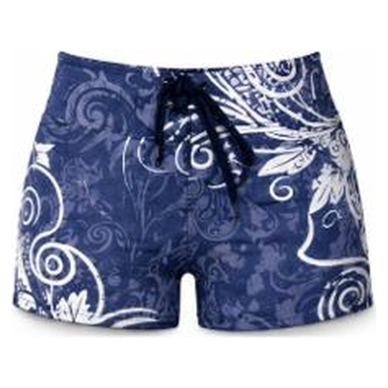 Grunge Hibiscus VeraFlex High Waisted Boardshorts (Blue/White)